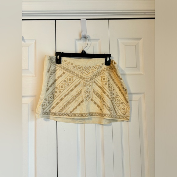 NWT 12th Tribe Del Sol Cream Beaded Micro Mini Skirt - Picture 5 of 12